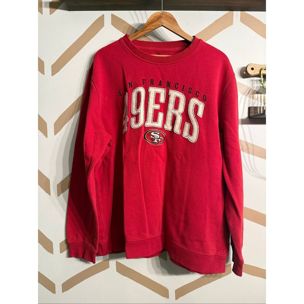 NFL Team Apparel Red San Francisco 49ers Crewneck Pullover Sweatshirt Size XL